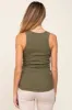 Olive Ribbed Basic Maternity Tank Top sold by Pinkblush