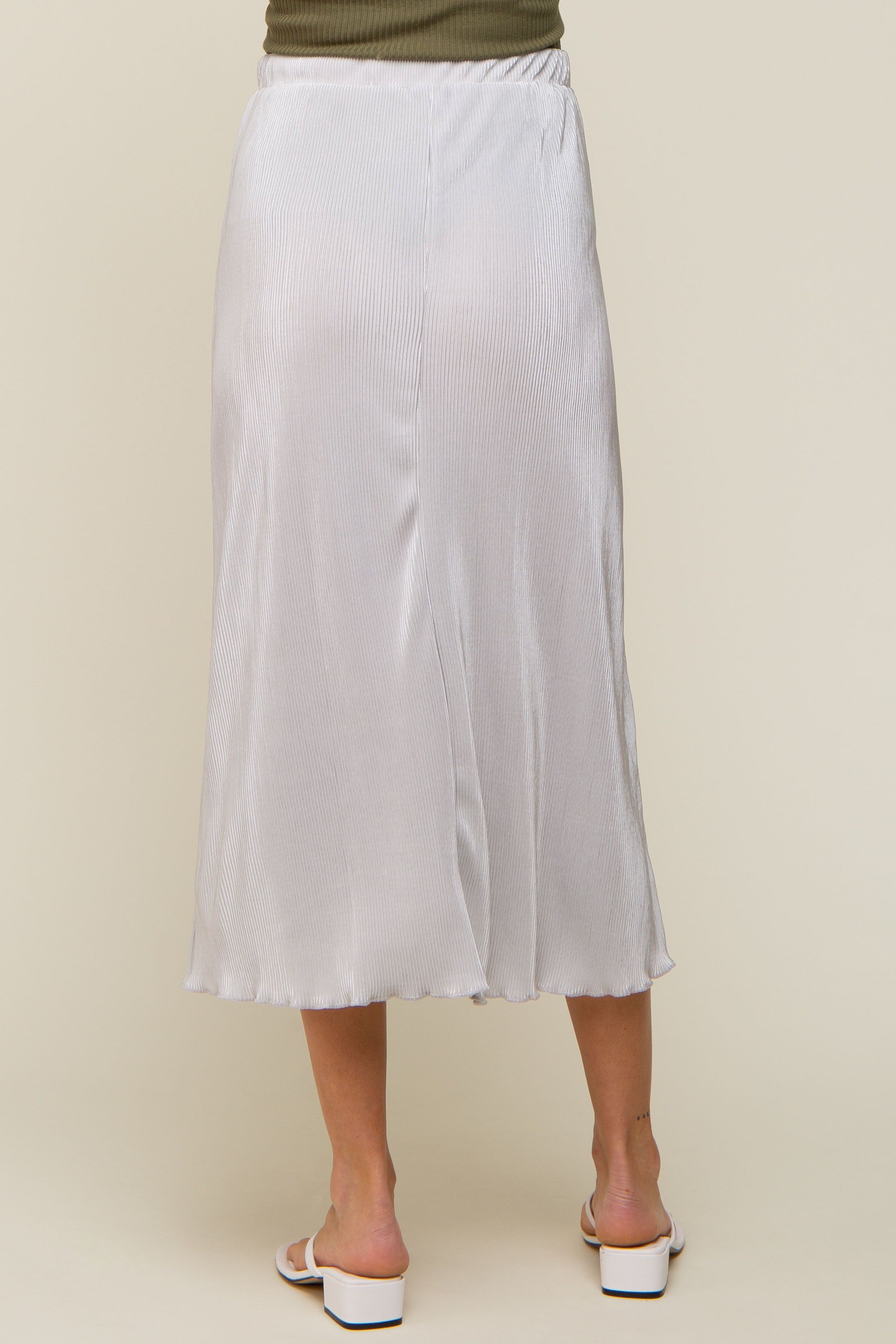 Grey Plisse Maternity Midi Skirt sold by Pinkblush product image thumbnail 5