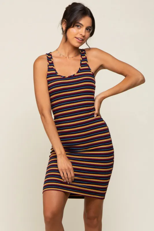 Multicolor Striped Rib Knit Dress sold by Pinkblush