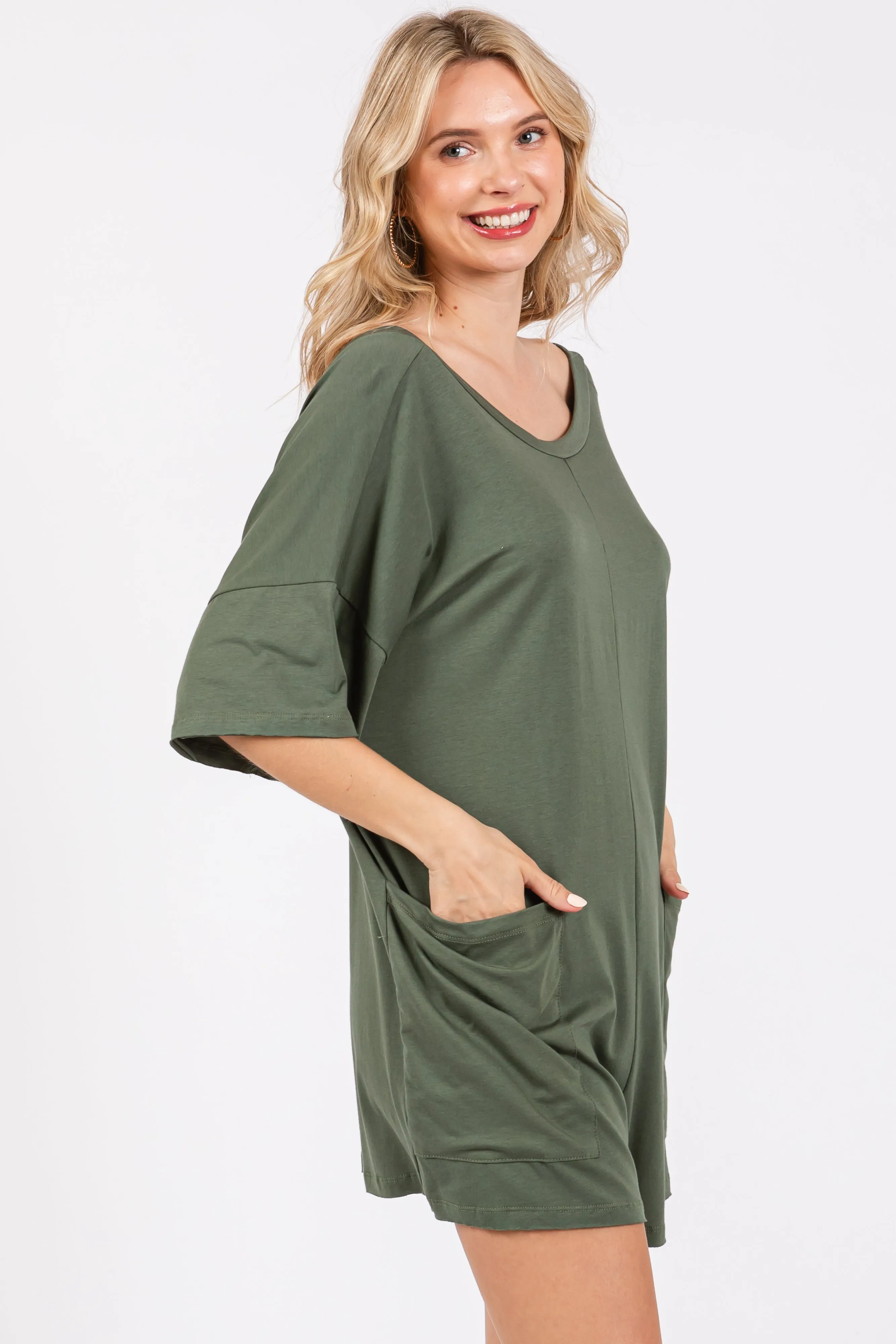 Light Olive Basic Romper sold by Pinkblush product image thumbnail 2