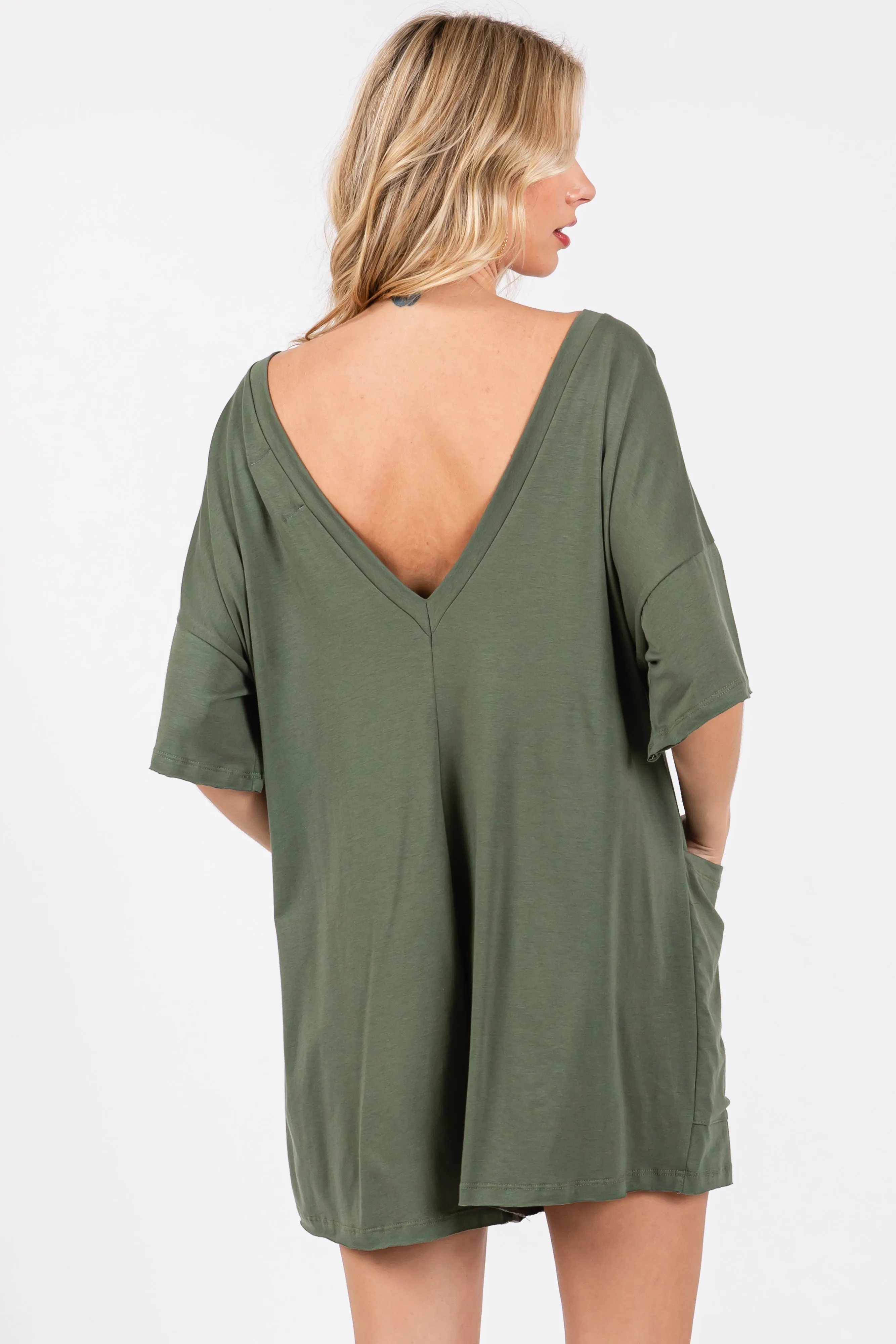 Light Olive Basic Romper sold by Pinkblush product image thumbnail 3