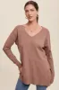 Mocha Oversized Knit Side Slit Maternity Top sold by Pinkblush