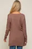Mocha Oversized Knit Side Slit Maternity Top sold by Pinkblush