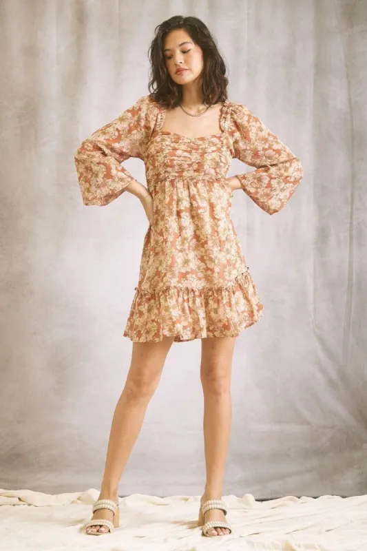 Mauve Printed Dress sold by Pinkblush