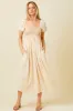 Cream Crochet Puff Sleeve Maternity Midi Dress sold by Pinkblush