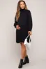 Black Turtleneck Long Sleeve Maternity Sweater Dress sold by Pinkblush