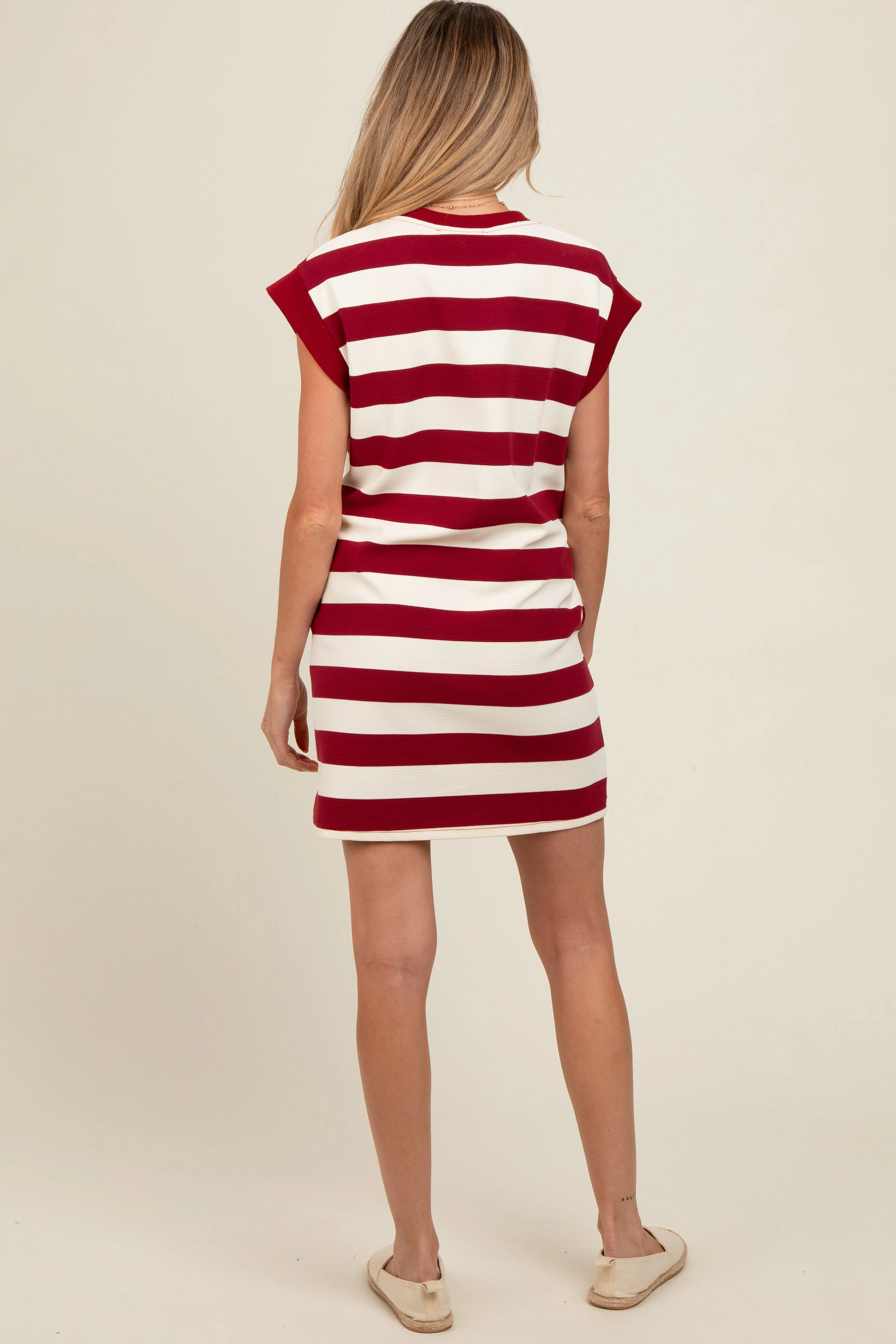Red Striped Maternity Mini Dress sold by Pinkblush product image thumbnail 4