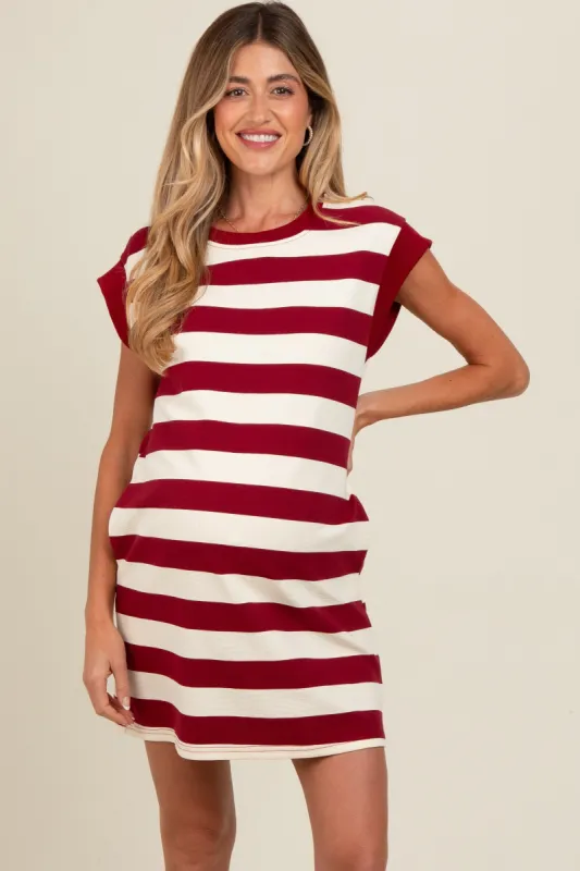 Red Striped Maternity Mini Dress sold by Pinkblush