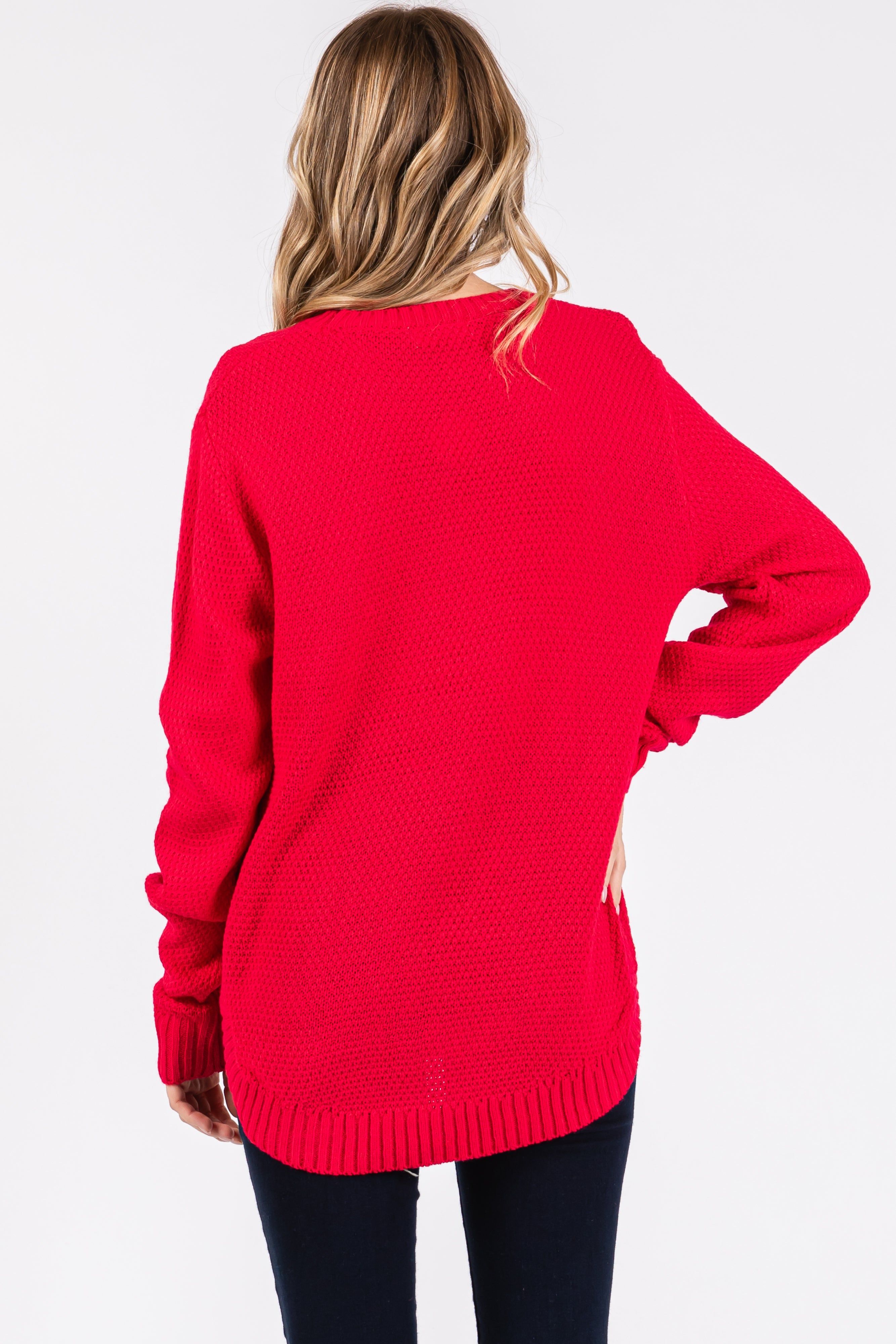 Magenta Knit Pullover Sweater sold by Pinkblush product image thumbnail 3