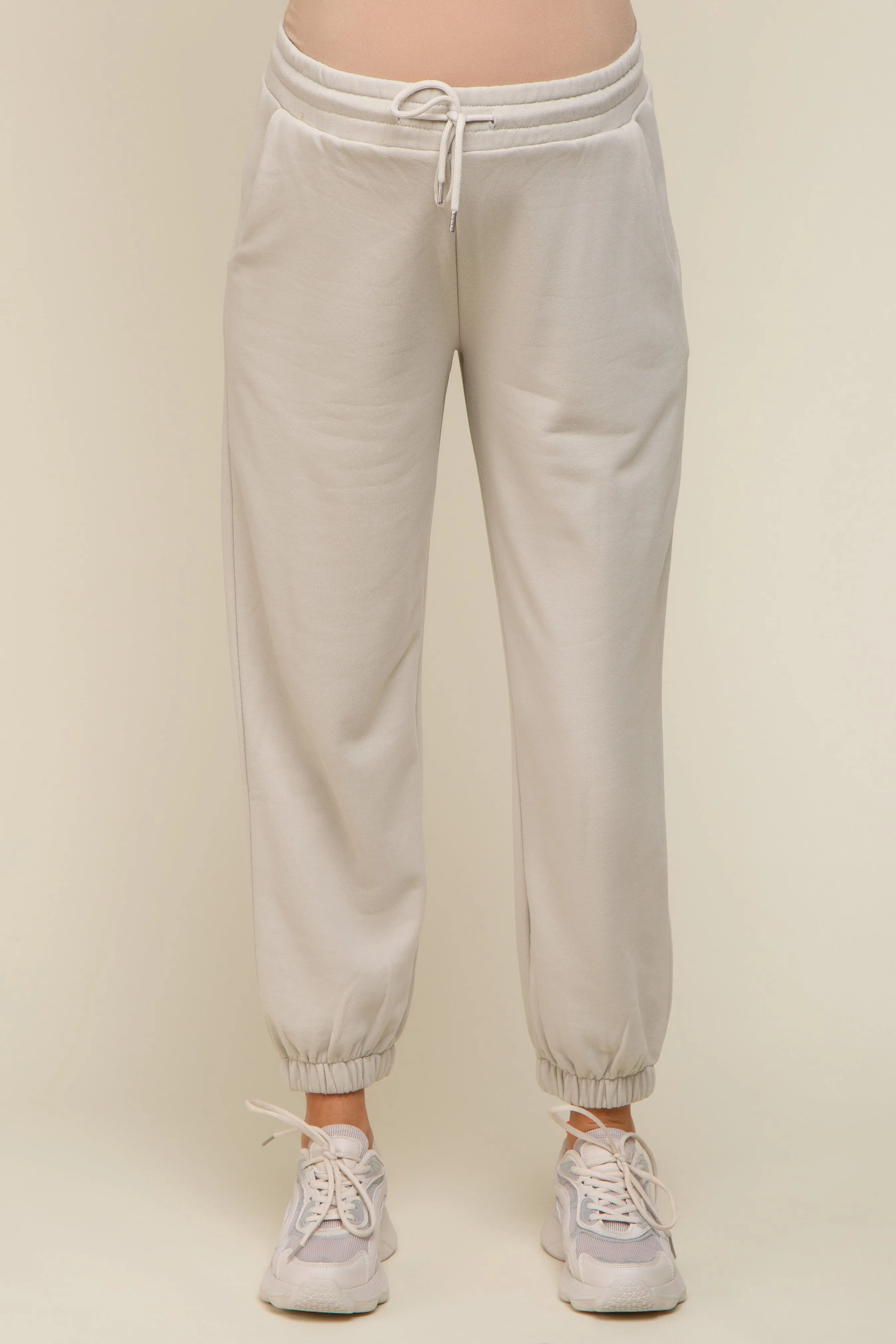 Grey Drawstring Maternity Sweatpants sold by Pinkblush product image thumbnail 2