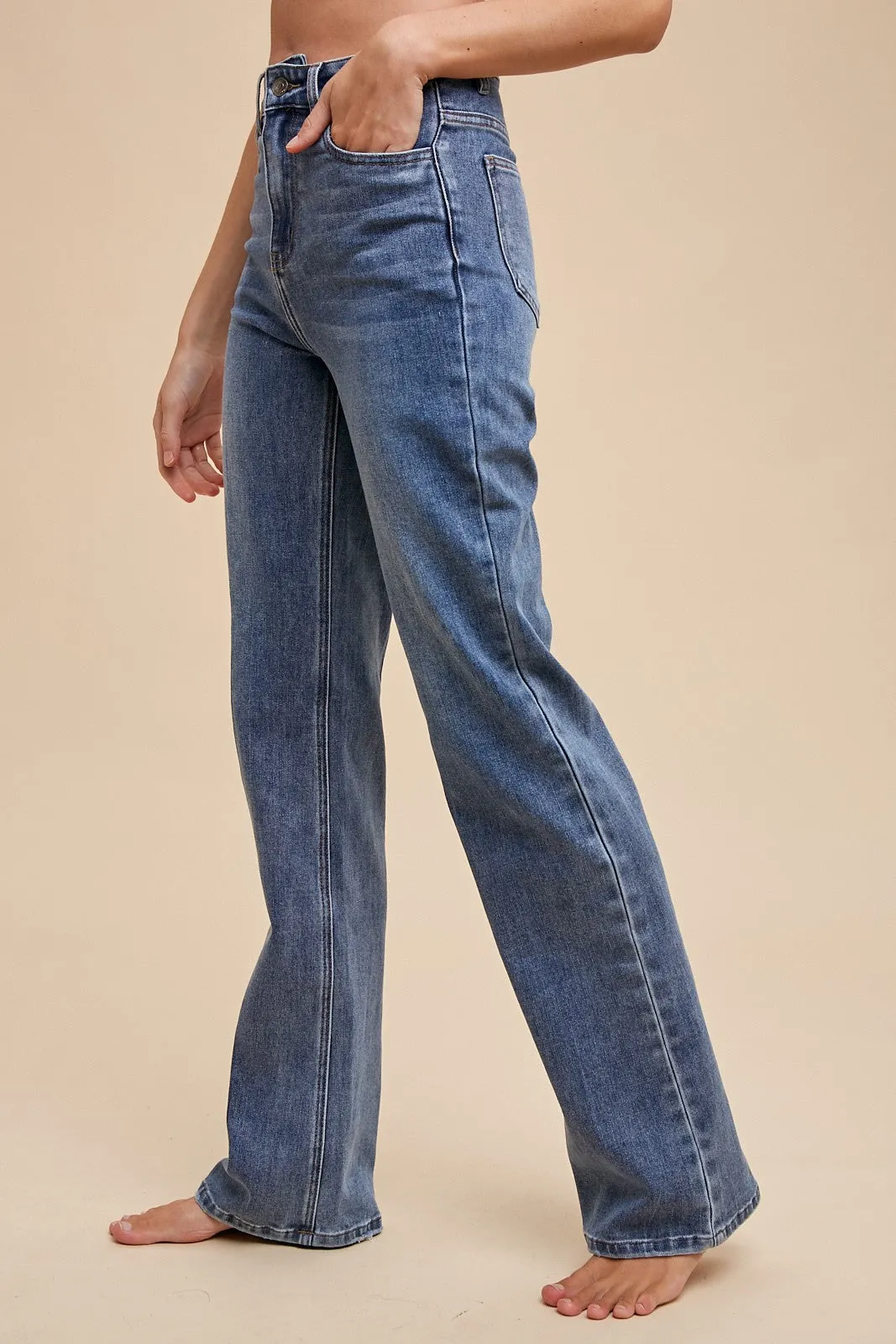 Medium Washed Stretch High Jeans sold by Pinkblush product image thumbnail 5