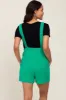 Green Square Neck Elastic Strap Maternity Romper sold by Pinkblush