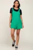 Green Square Neck Elastic Strap Maternity Romper sold by Pinkblush