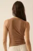 Taupe Crepe V-Neck Bodysuit sold by Pinkblush
