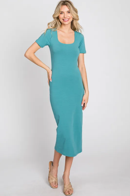 Jade Fitted Midi Dress sold by Pinkblush