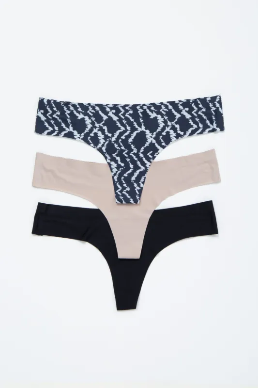Multi-Color Animal Print Seamless Thong Set sold by Pinkblush