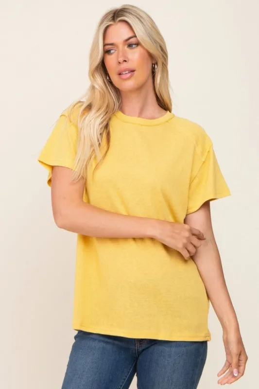 Yellow Raw Hem Tee sold by Pinkblush