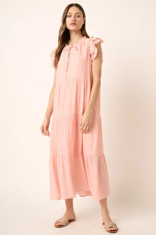 Blush Ruffle Detail Maxi Dress sold by Pinkblush