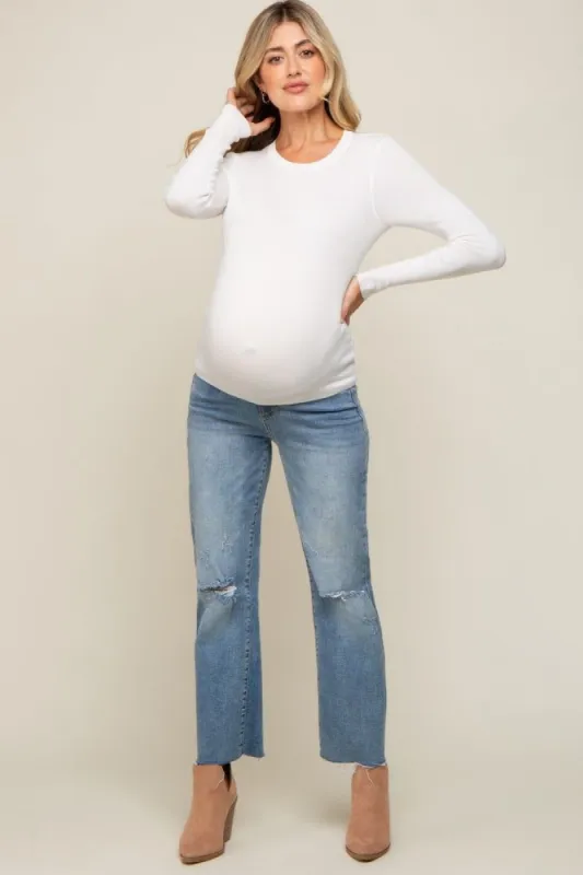 Ivory Knit Long Sleeve Maternity Top sold by Pinkblush