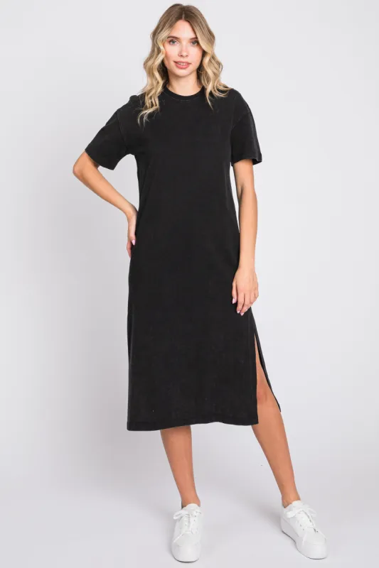 Charcoal T-Shirt Midi Dress sold by Pinkblush