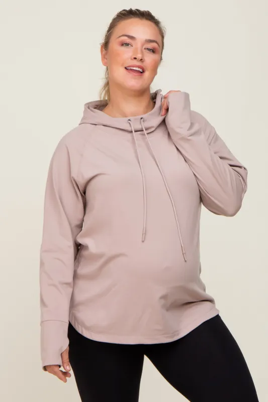 Lavender Hooded Long Sleeve Plus Maternity Active Top sold by Pinkblush