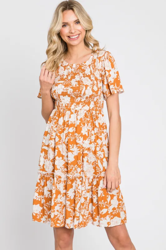 Floral Smocked Gathered Tier Dress sold by Pinkblush