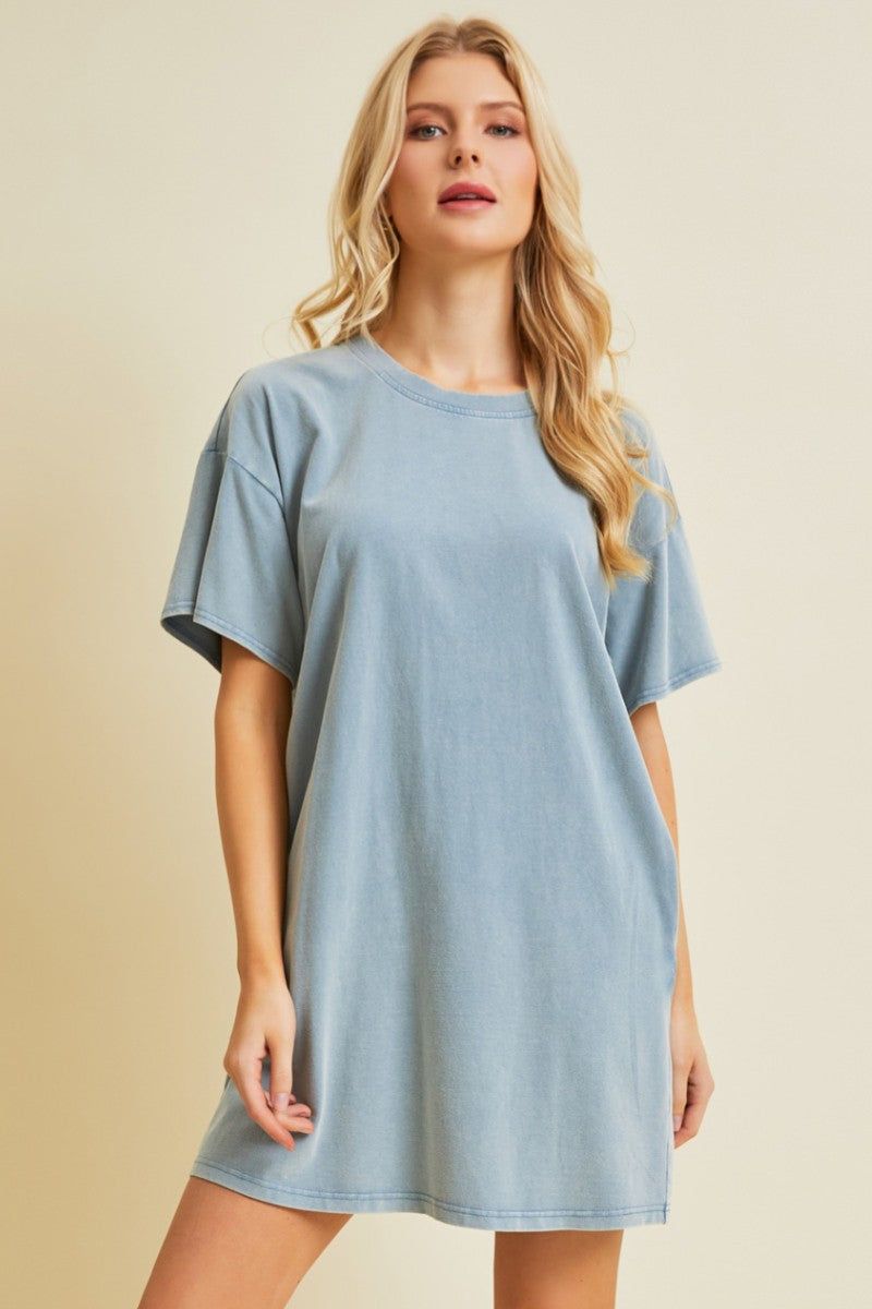 Light Blue Short Sleeve Side Pocket Dress sold by Pinkblush