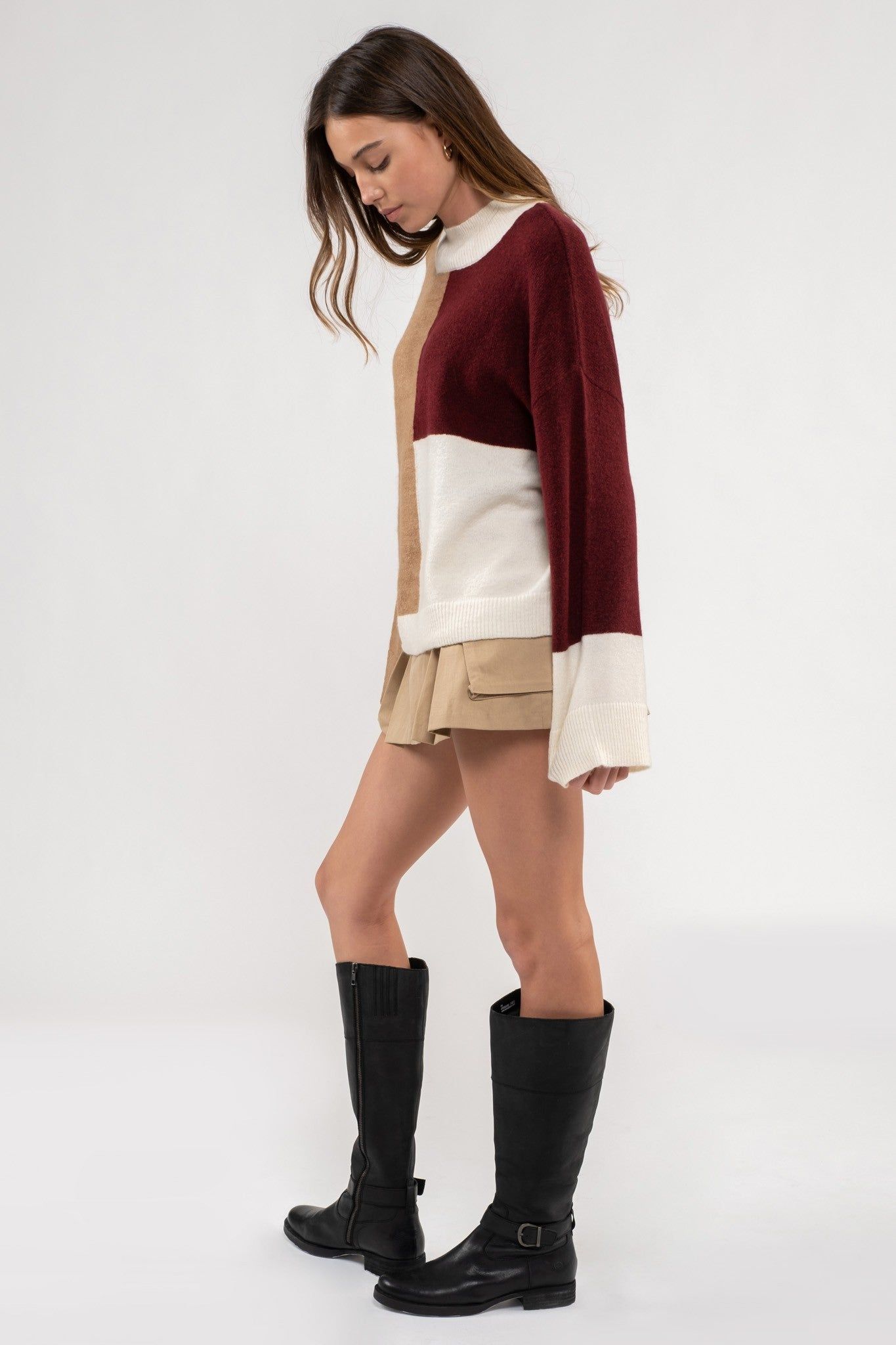 Multi Colorblock Mock Neck Sweater sold by Pinkblush product image thumbnail 2