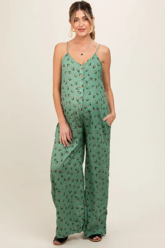 Light Olive Wide Leg Maternity Jumpsuit sold by Pinkblush