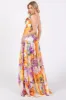 Purple Floral Top Accent Tiered Maxi Dress sold by Pinkblush