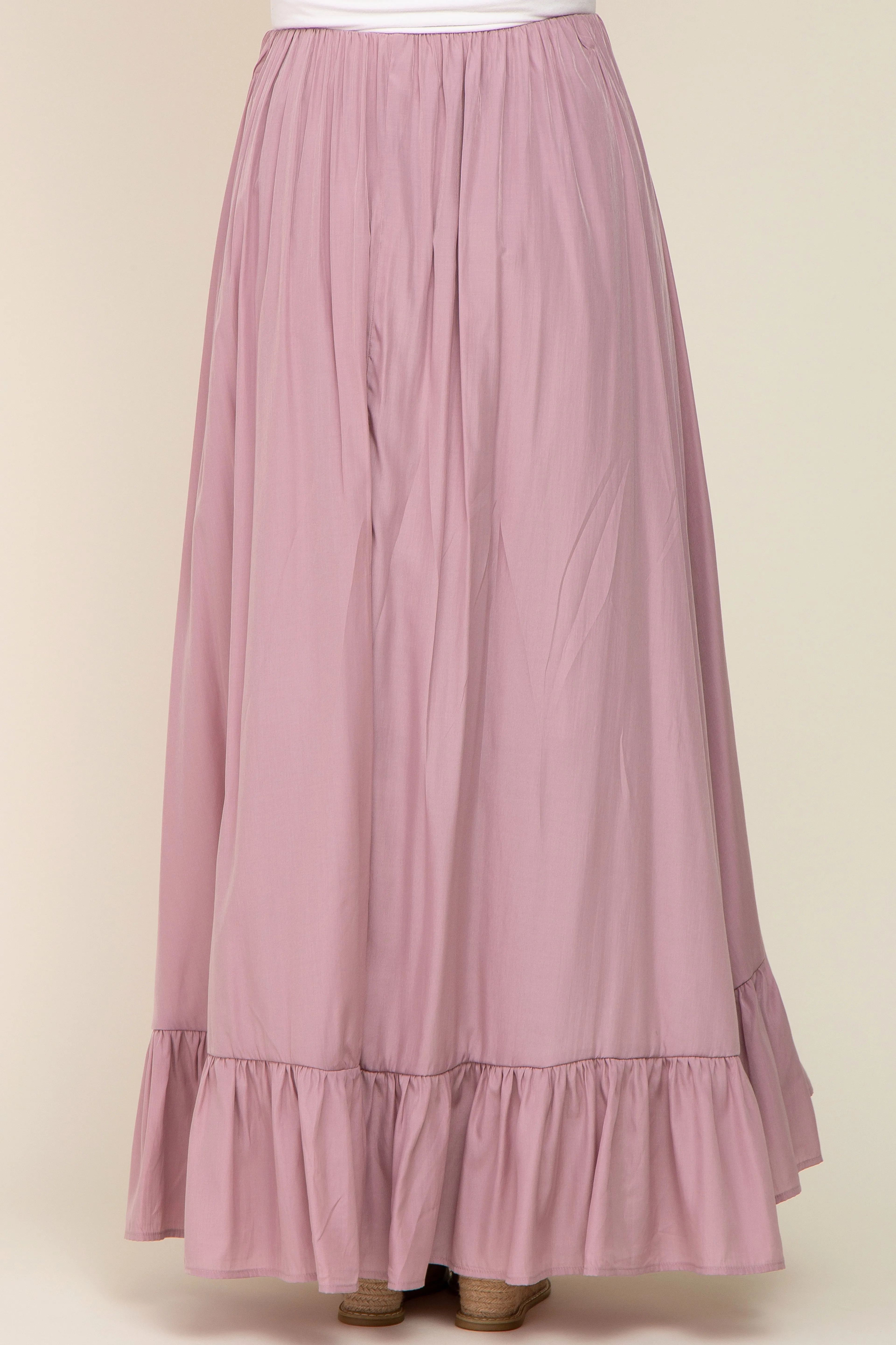 Mauve Ruffle Hem Maternity Maxi Skirt sold by Pinkblush product image thumbnail 4