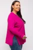 Fuchsia Knit Long Dolman Sleeve Plus Top sold by Pinkblush
