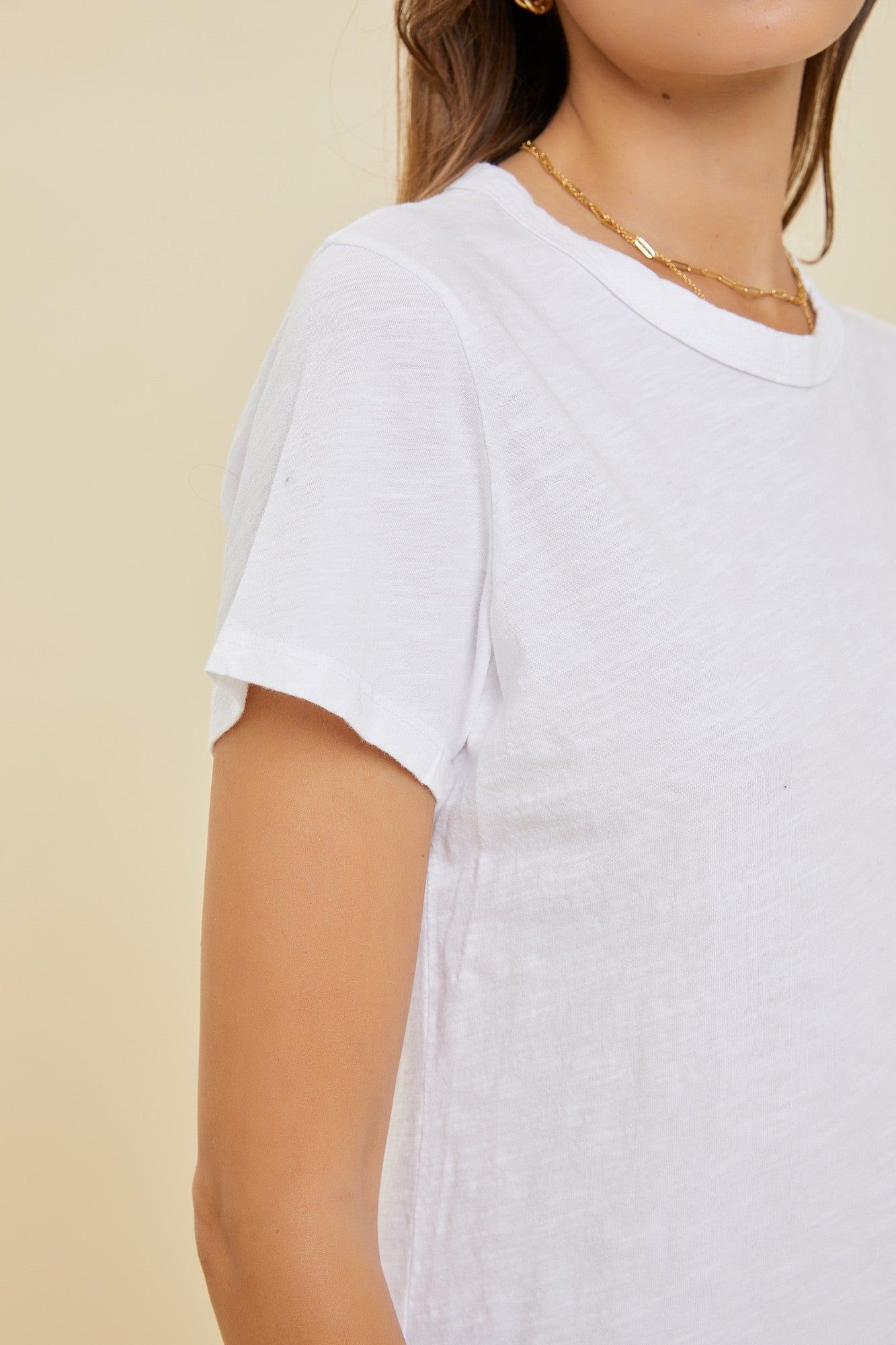 Ivory Slub Knit Cropped T-Shirt sold by Pinkblush product image thumbnail 2