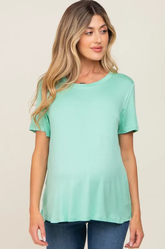 Mint Basic Maternity Tee sold by Pinkblush