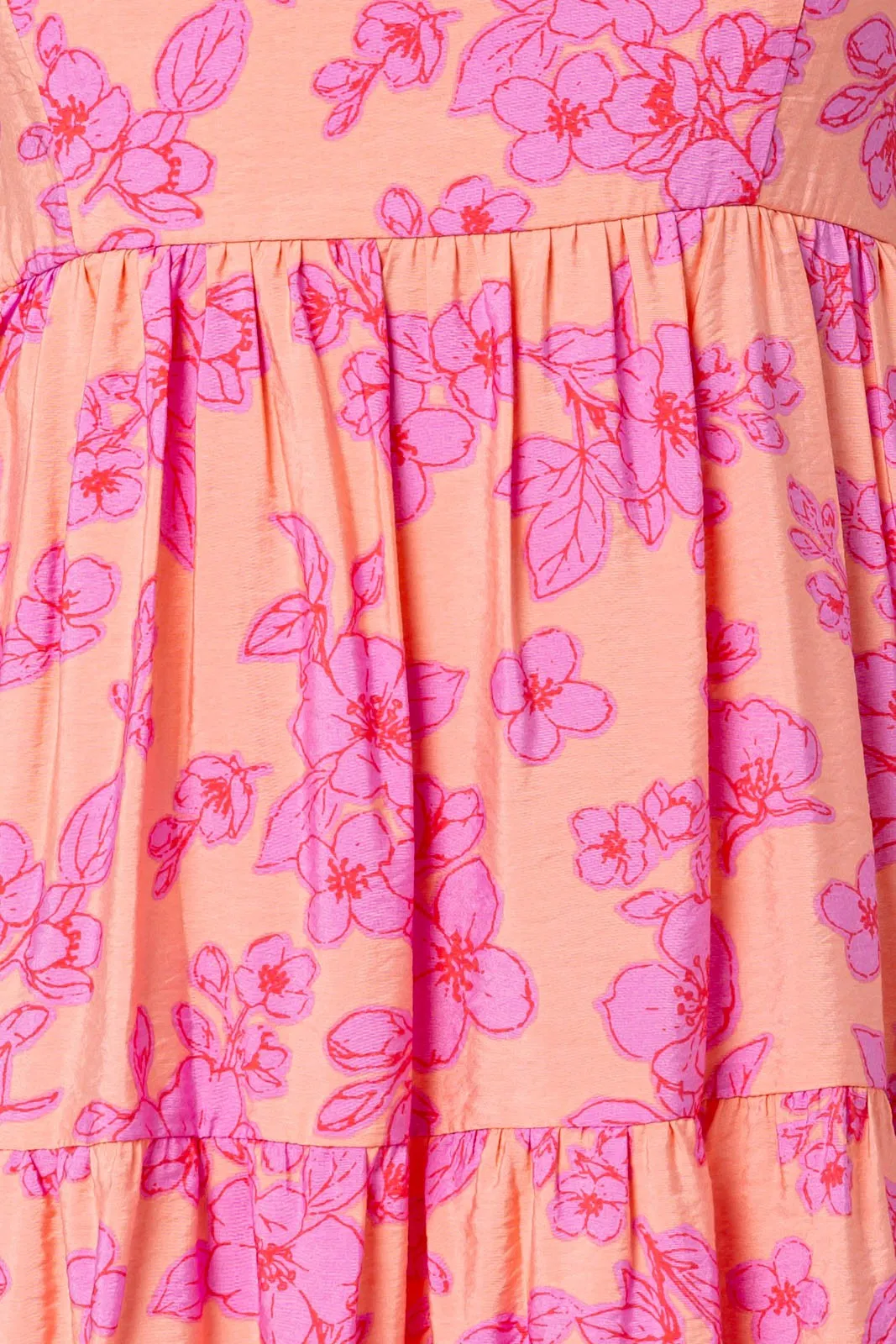 Pink Floral Sleeveless Tiered Midi Dress sold by Pinkblush product image thumbnail 5