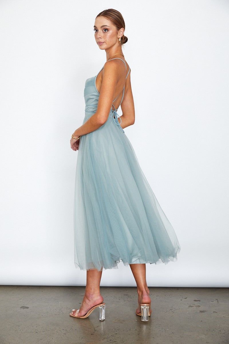 Sage Tulle Ballerina Midi Dress sold by Pinkblush product image thumbnail 3
