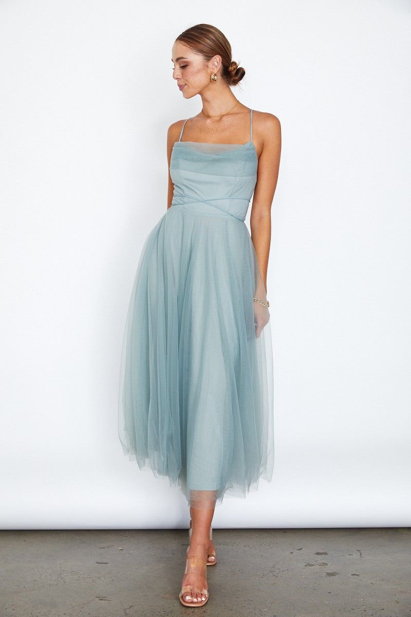 Sage Tulle Ballerina Midi Dress sold by Pinkblush product image thumbnail 2