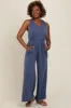Blue Racerback Wide Leg Jumpsuit sold by Pinkblush