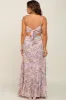 Pink Floral Ruffle Top Back Cutout Maternity Maxi Dress sold by Pinkblush