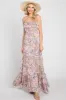 Pink Floral Ruffle Top Back Cutout Maternity Maxi Dress sold by Pinkblush