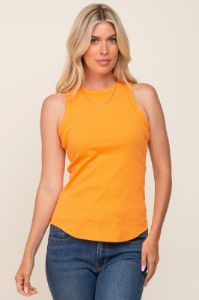 Orange Ribbed Basic Maternity Tank Top sold by Pinkblush