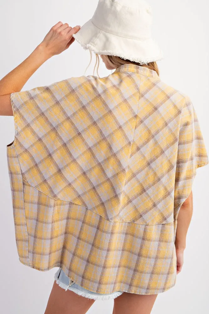 Mustard Mineral Washed Loose Fit Shirt sold by Pinkblush product image thumbnail 3