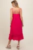 Fuchsia Button Front Pocketed Maternity Midi Dress sold by Pinkblush