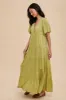 Green Button Detail Tiered Maxi Dress sold by Pinkblush