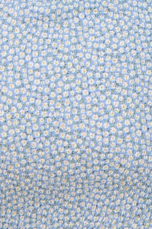 Light Blue Ditsy Floral Smocked Long Sleeve Maternity Mini Dress sold by Pinkblush product image thumbnail 4