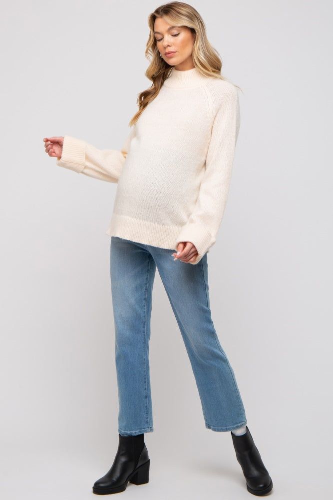 Cream Mock Neck Maternity Sweater sold by Pinkblush product image thumbnail 4