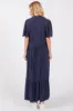 Navy Collared Pocketed Midi Dress sold by Pinkblush