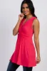 Coral Sleeveless Draped Front Nursing Top sold by Pinkblush