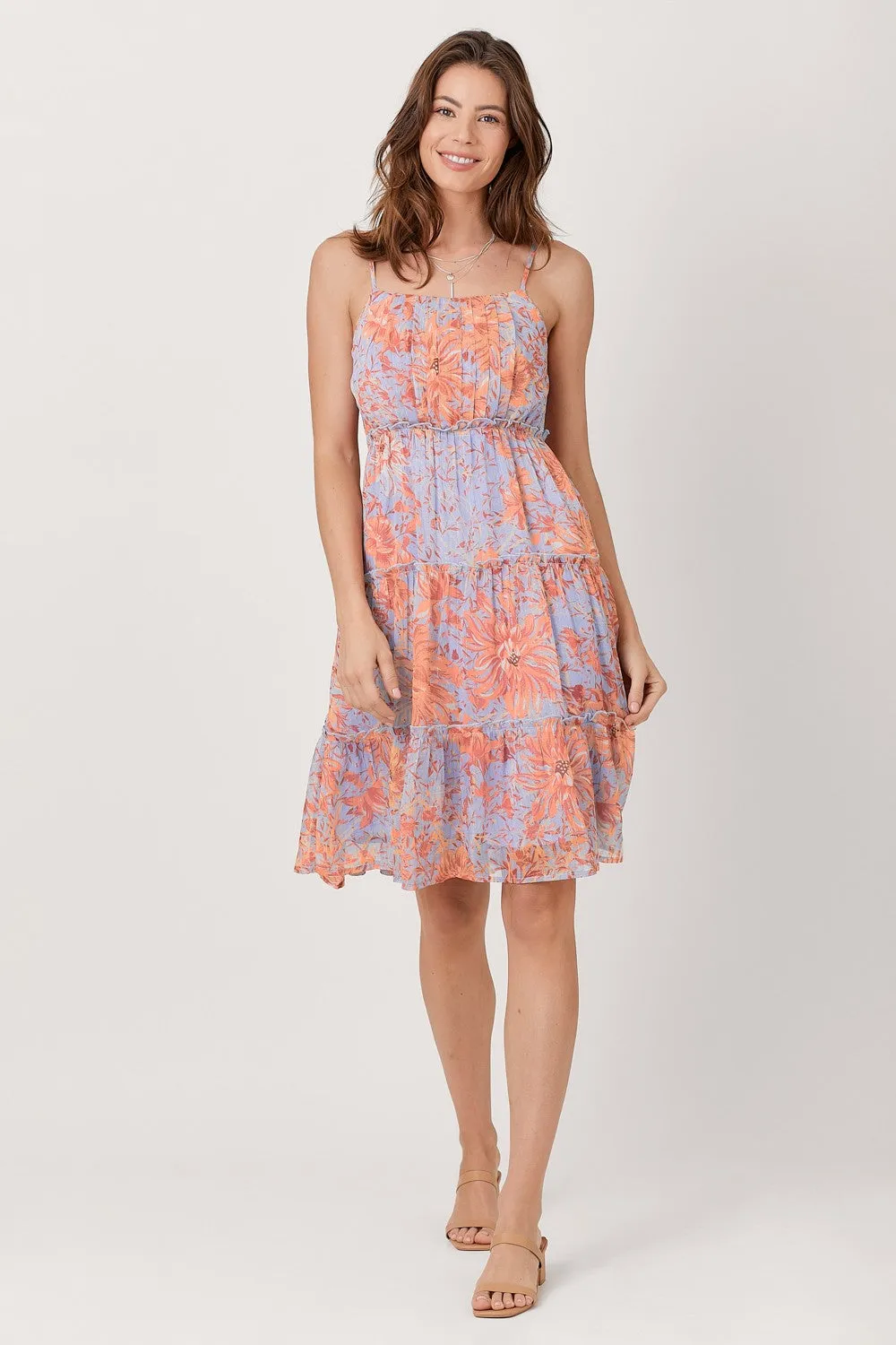 Lavender Adjustable Straps Tiered Dress sold by Pinkblush