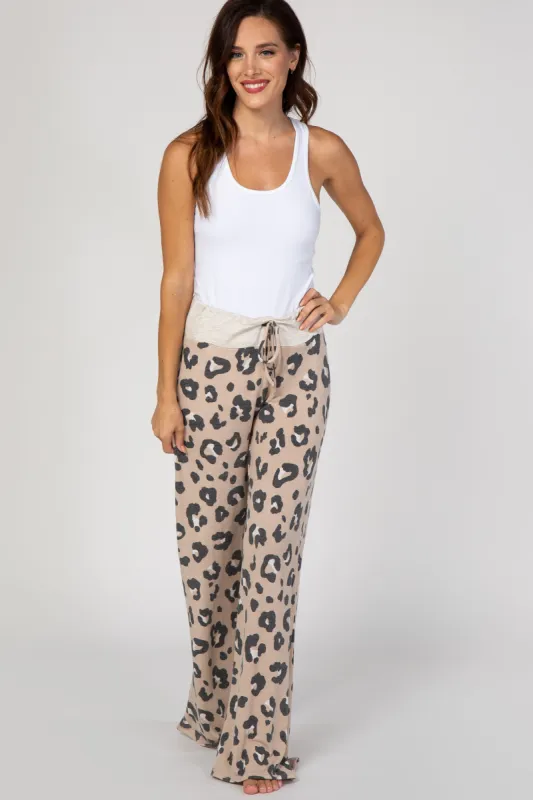 PinkBlush Taupe Leopard Print Lounge Pants sold by Pinkblush